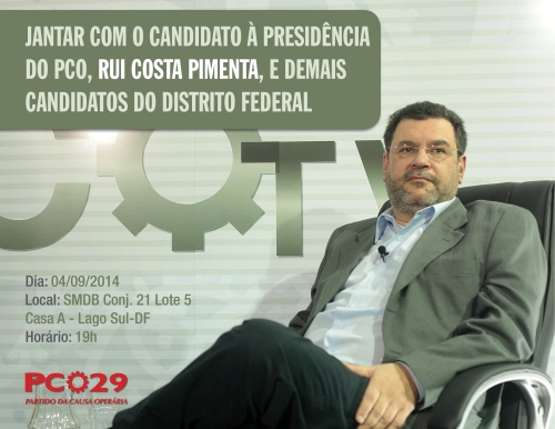 Jantar com o candidato à presidência do PCO, Rui Costa Pimenta